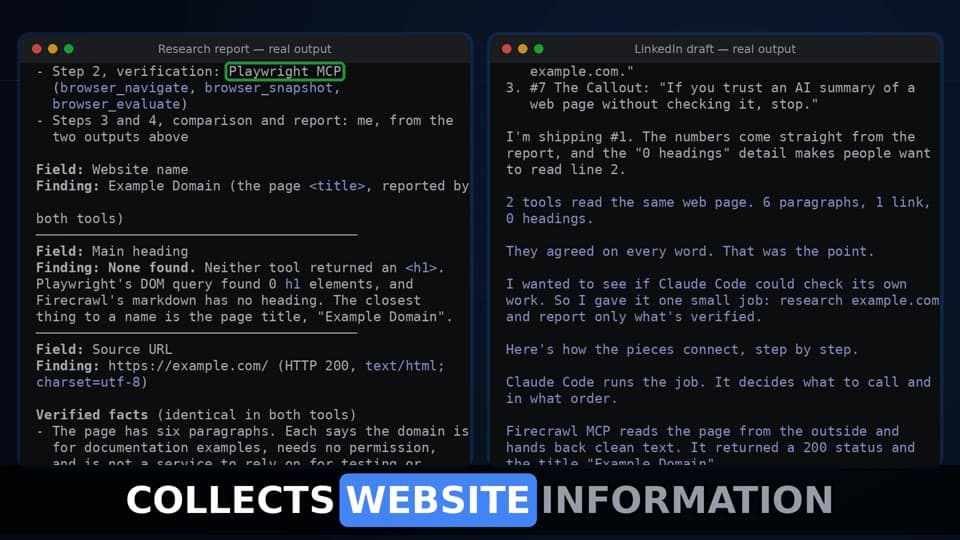 Researching a web page with two MCP tools — Educational AI